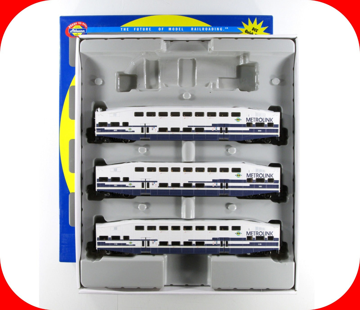 HO Scale ***METROLINK*** Bombardier Passenger Set #602, 101, 115 - Athearn 25992
