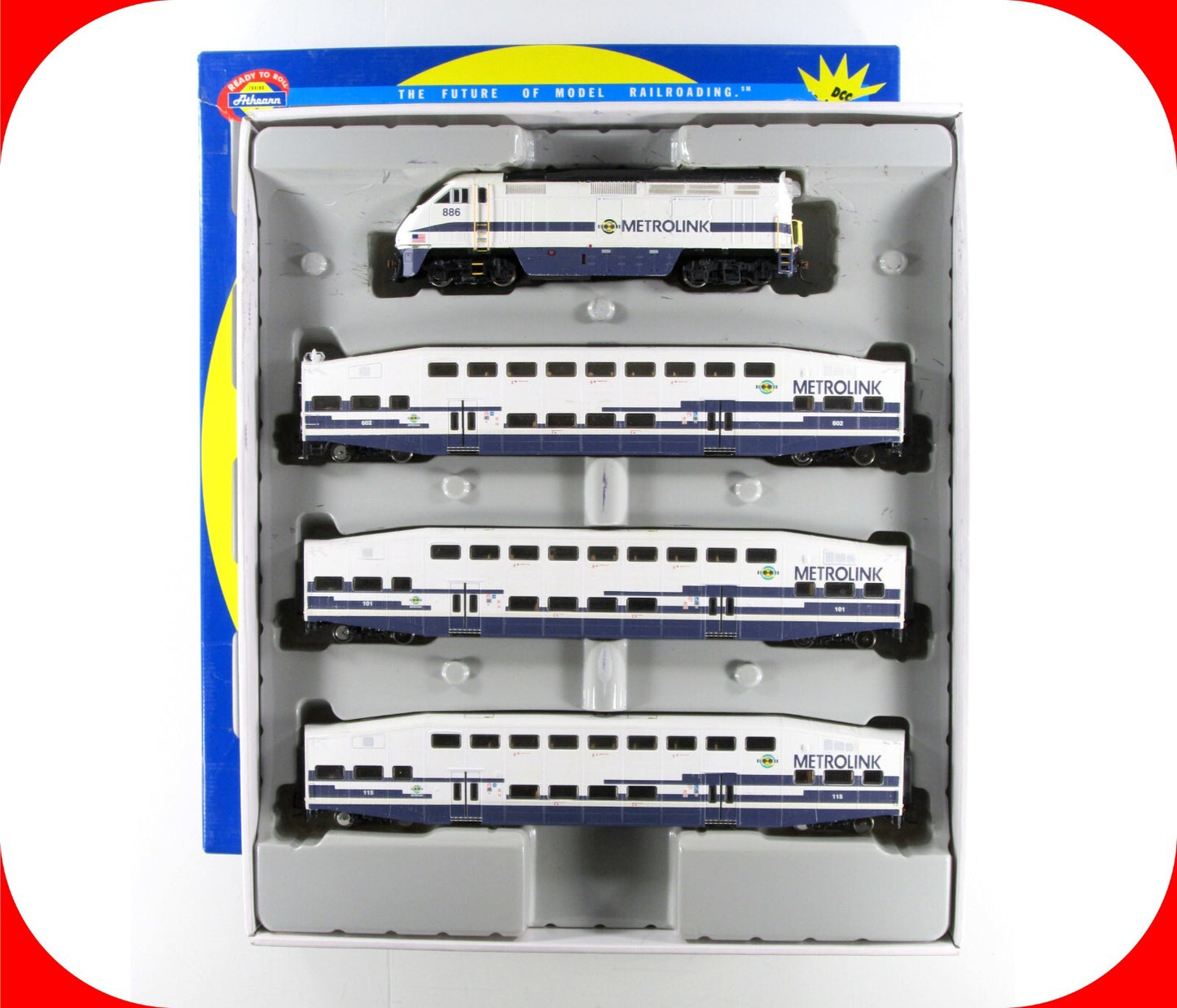 HO Scale ***METROLINK*** Bombardier & F59PHI #886, 602, 101, 115 - Athearn 25992