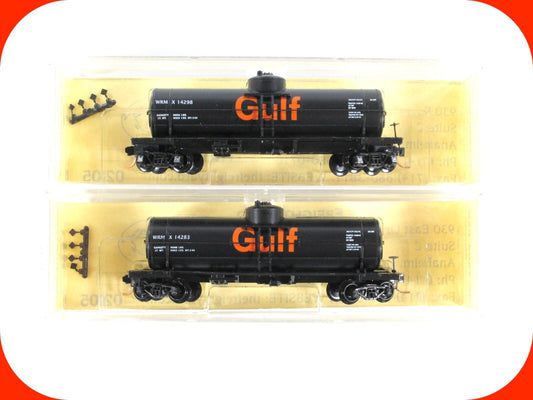 N Scale ***GULF*** 39' Single Dome Tank Set - Premiere Editions, MTL 2508 **RARE