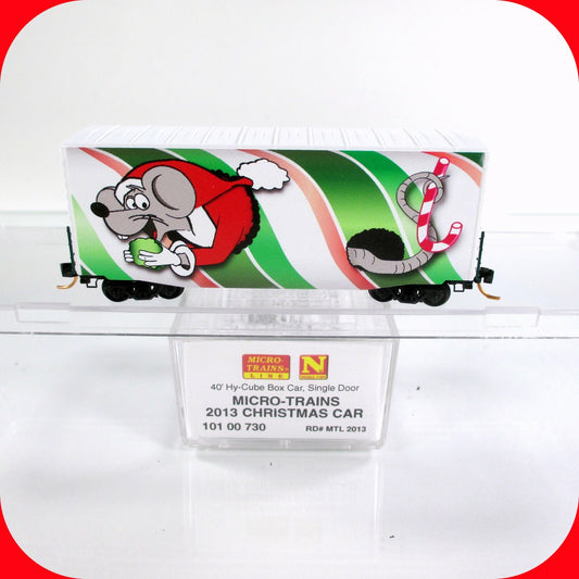 N Scale ***MERRY CHRISTMAS*** 2013 Hi-Cube Box Car - Micro Trains Mouse 10100730