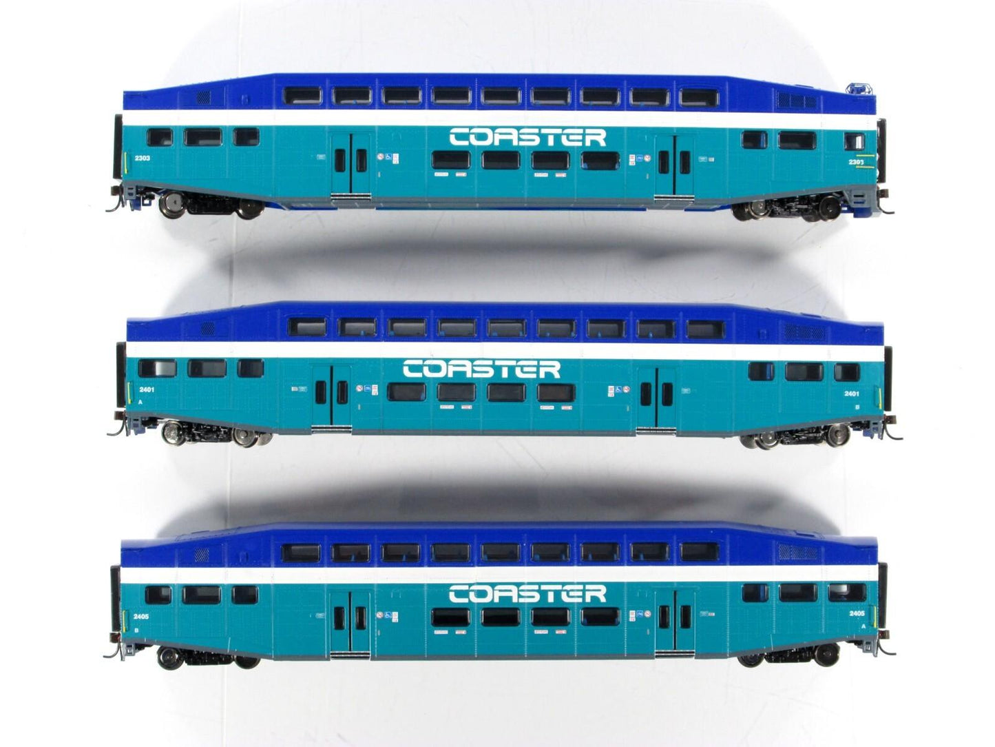 HO Scale ***SAN DIEGO COASTER*** Bombardier Set #2303,2401,2405 -- Athearn 25908