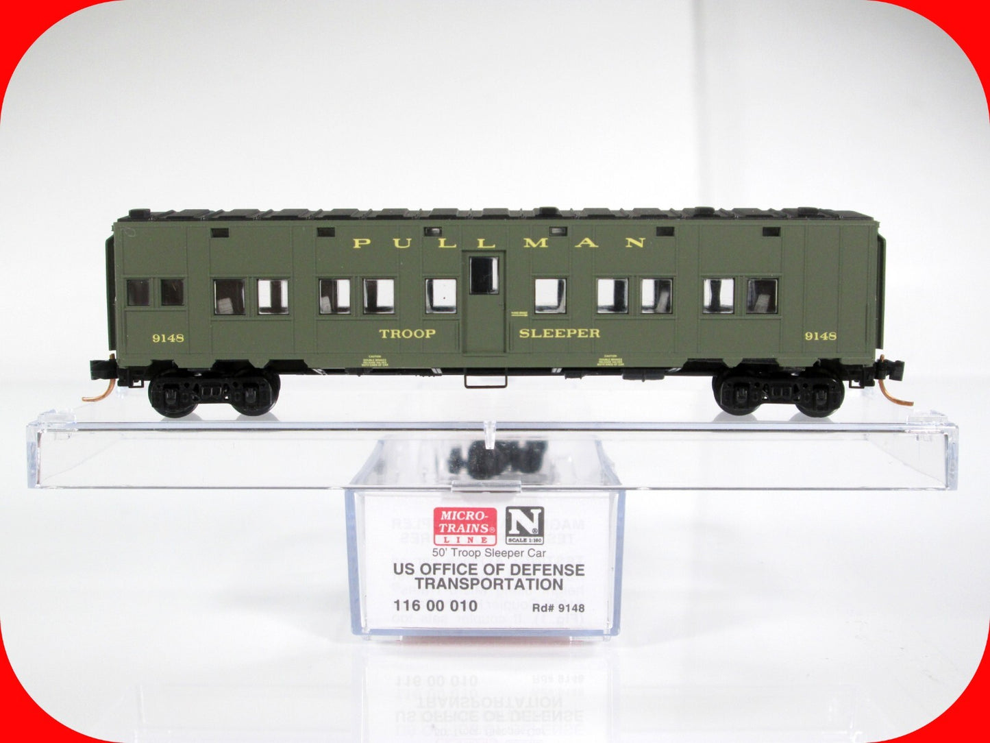 N Scale WWII Department Defense TROOP SLEEPER Car, #9148 - Micro Trains 11600010
