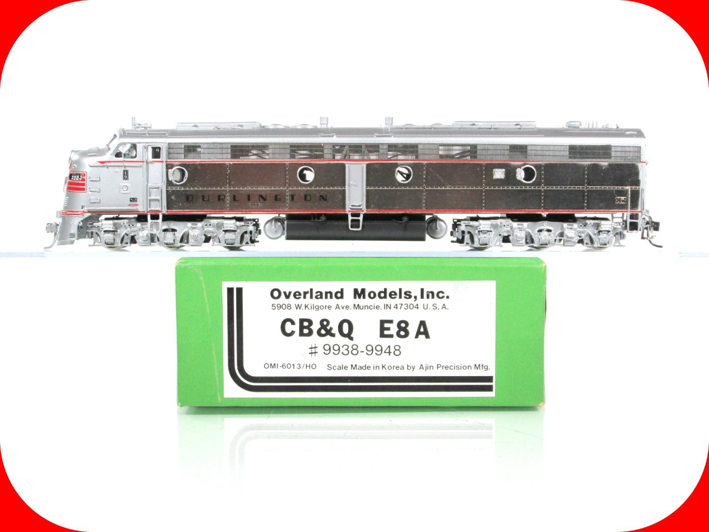 HO Scale Brass ***CB&Q*** E8A #9983 -- Overland OMI-6013, w/ Sound & DCC ***Read