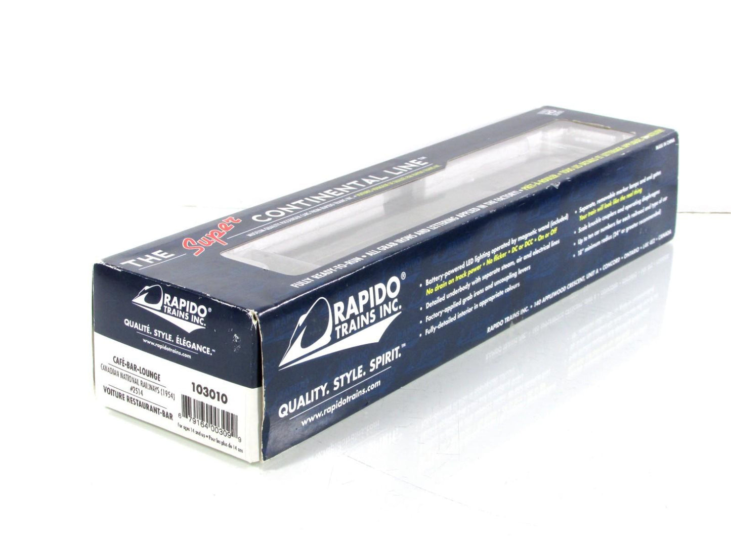 HO Scale ***CANADIAN NATIONAL*** Cafe-Bar-Lounge #2514 -- Rapido 103010, Lighted