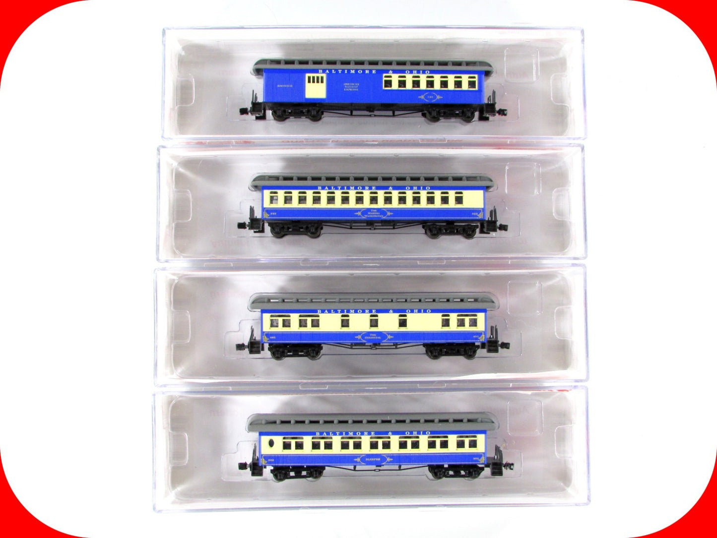 N Scale  **BALTIMORE & OHIO** Overland Passenger Set -- Roundhouse 89443 **RARE*