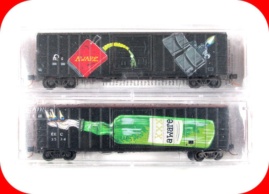 N Scale ***AWARE*** Graffiti Box Car Set, EEC #3534,5529 - Micro Trains 02544870