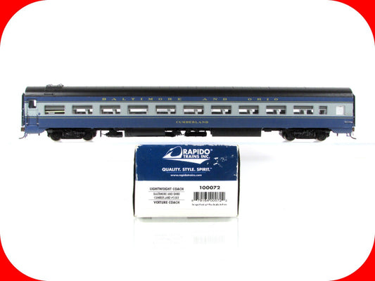 HO Scale ***BALTIMORE OHIO*** *Cumberland* Coach #5501 -- Rapido 100072, Lighted