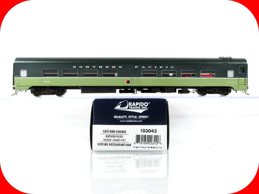 HO Scale **NORTHERN PACIFIC LOEWY* Cafe-Bar-Lounge #492 - Rapido 103043, Lighted
