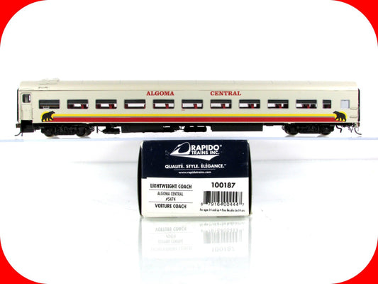 HO Scale ***ALGOMA CENTRAL*** Lightweight Coach #5474 - Rapido 100187, Lighted