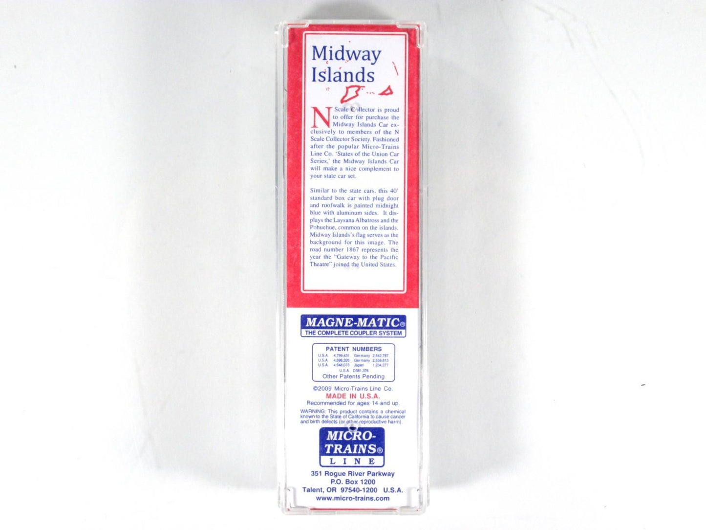 N Scale **MIDWAY ISLANDS** 40' Box Car, MW 1867 - Micro Trains Special Run 09-02