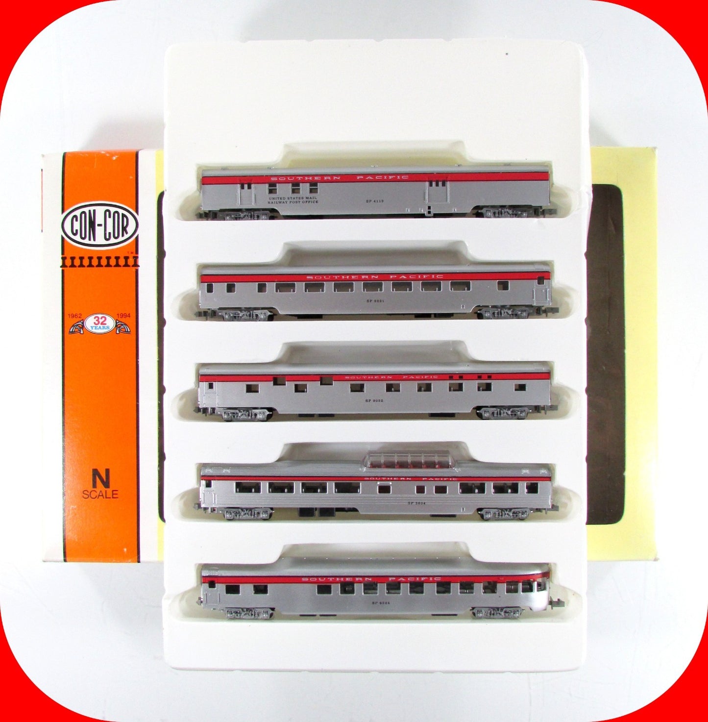 N Scale ***SOUTHERN PACIFIC*** Lightweight Passenger 5-Car Set -- Con-Cor 004013