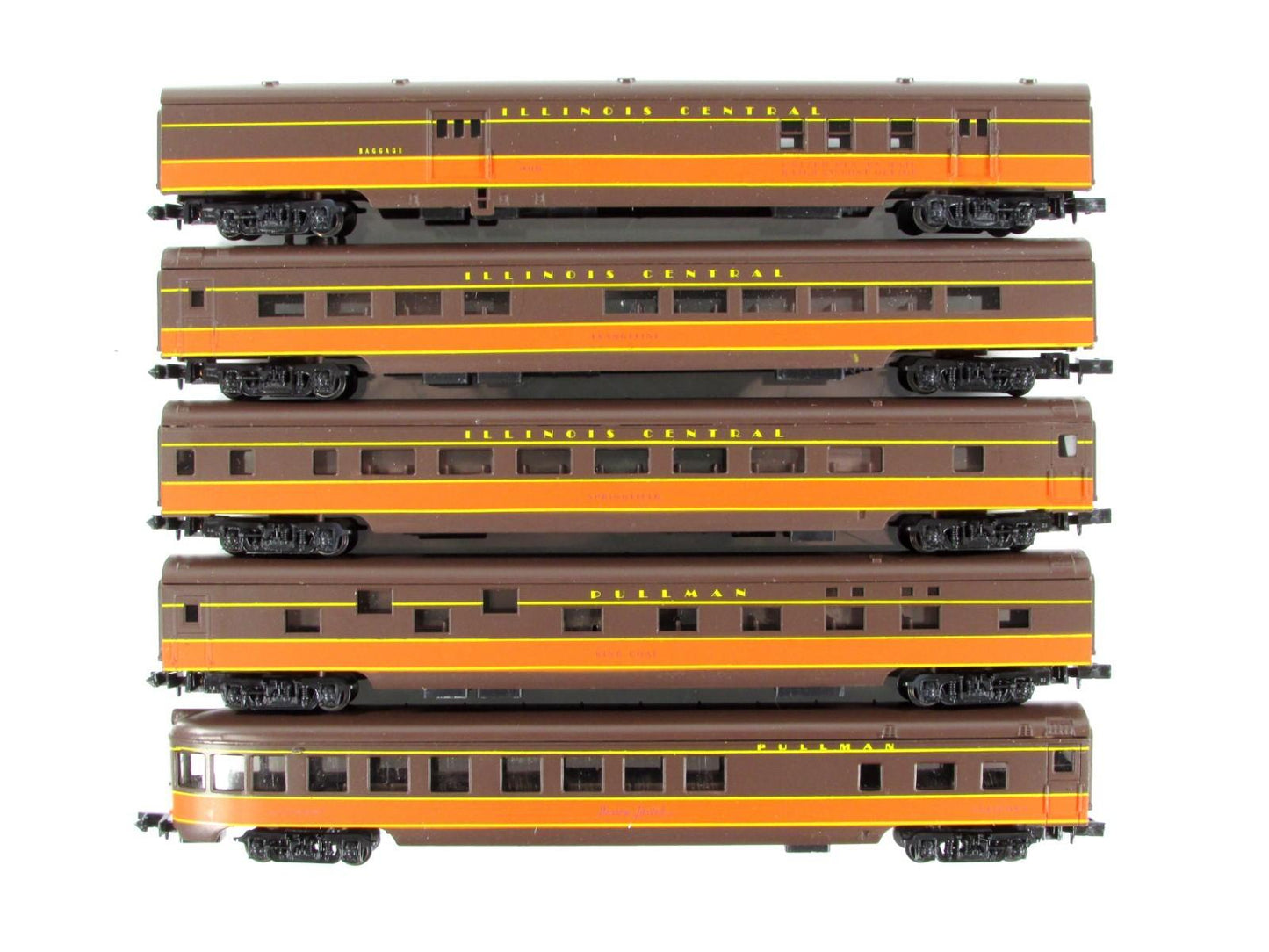 N Scale ***ILLINOIS CENTRAL***  Lightweight Passenger 5-Car Set - Con-Cor 004024