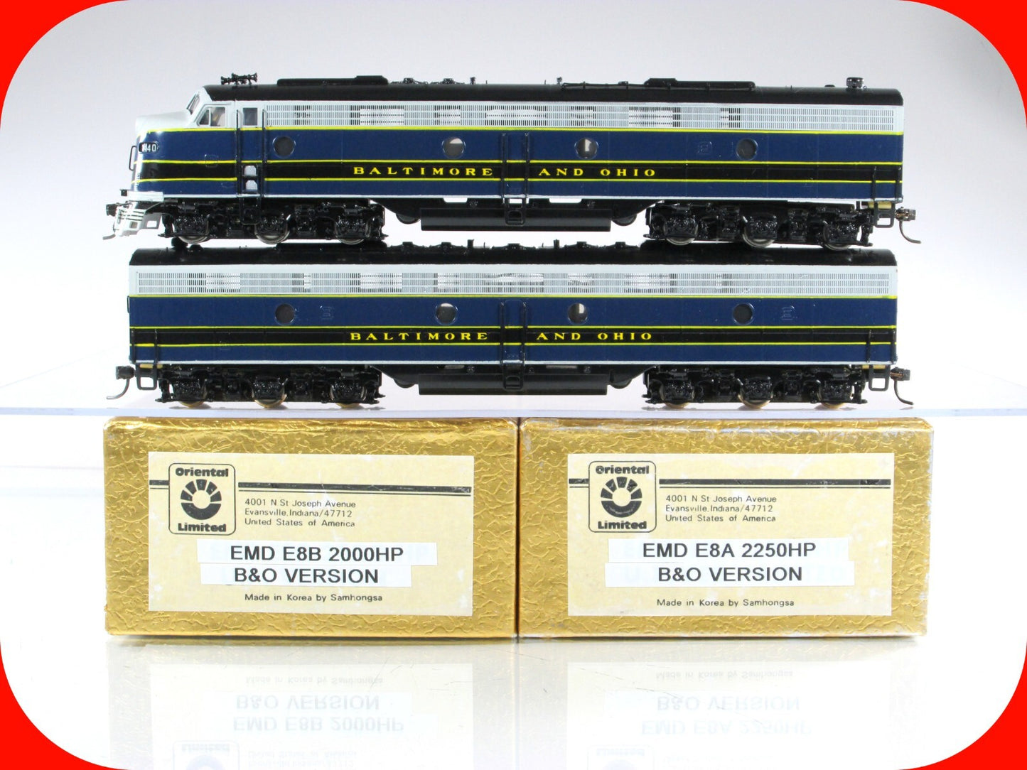 HO Scale BRASS  ***BALTIMORE & OHIO*** E8A E8B 2250HP Locomotive Set -- Oriental
