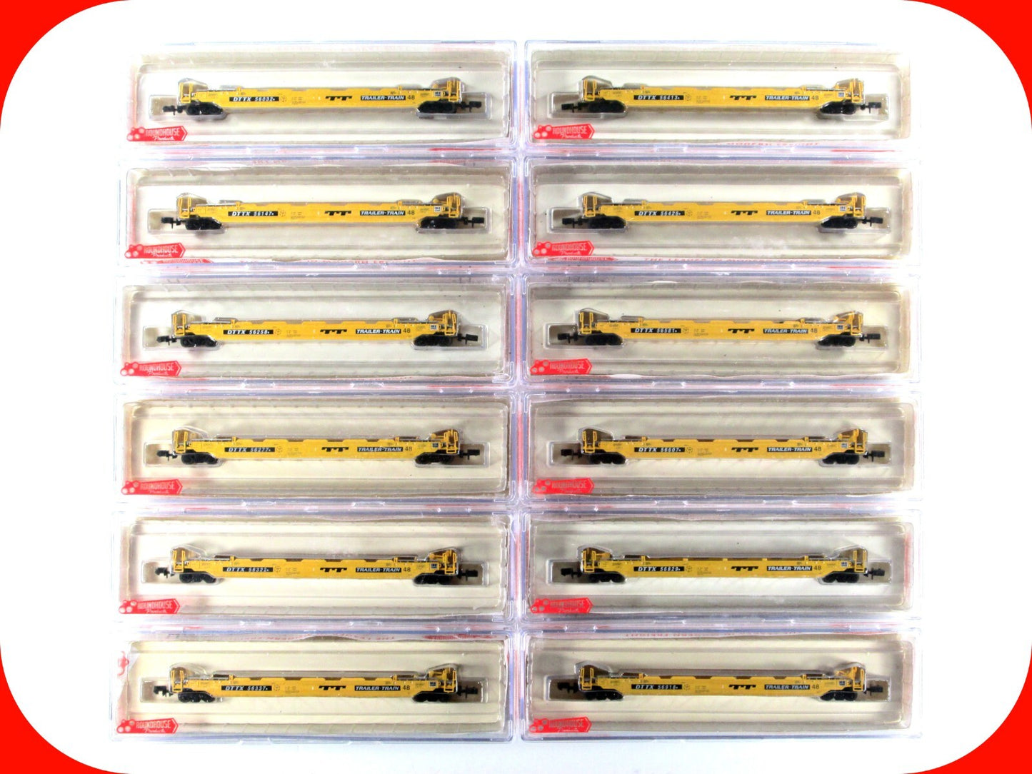 N Scale **TRAILER TRAIN** Husky Well Car 12-Set, 48' Well - Roundhouse 8471, 858