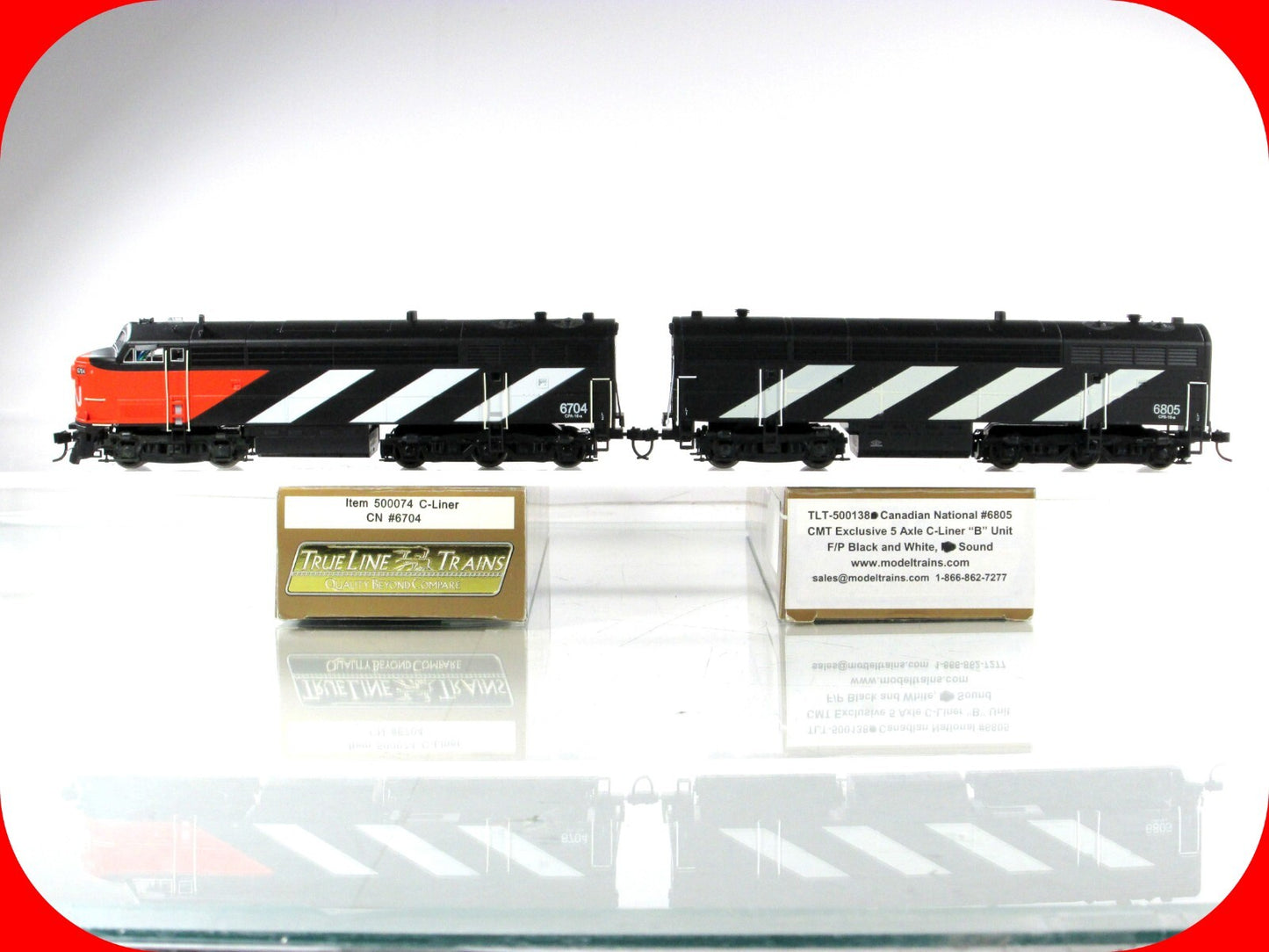 HO Scale *CANADIAN NATIONAL* C-Liner AB #6704,6805 - True Line Trains, DCC Sound
