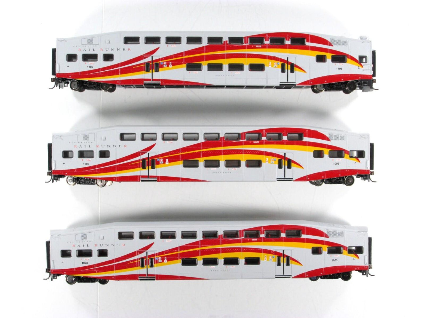 HO Scale *NEW MEXICO RAIL RUNNER* Bombardier Set #1105,1002,1003 --Athearn 25910