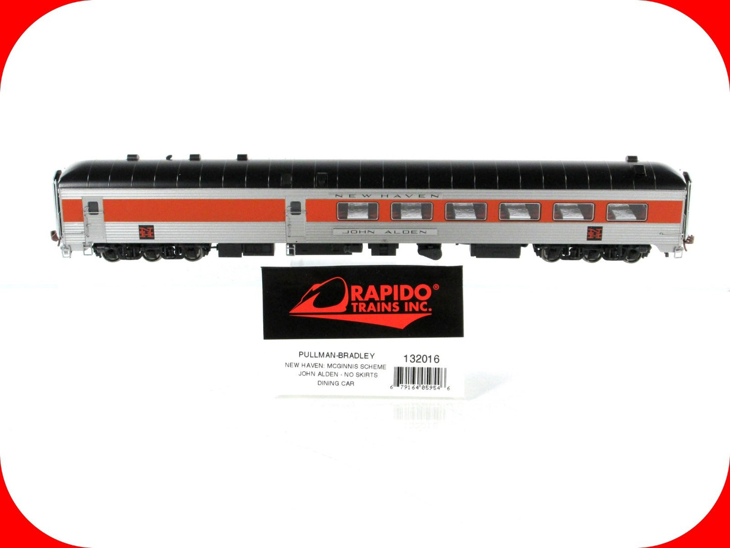 HO Scale ***NEW HAVEN*** Dining Car *JOHN ALDEN* -- Rapido 132016, Lighted *RARE