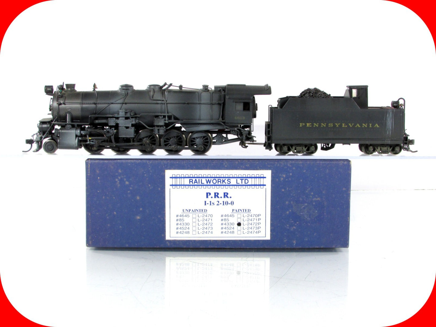HO Scale BRASS ***PENNSYLVANIA*** Weathered I-1s   2-10-0 Locomotive - by Sunset
