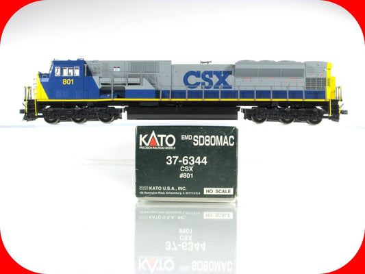 HO Scale ***CSX*** SD80MAC Diesel Locomotive # 801 --- Kato 37-6344, DCC Ready