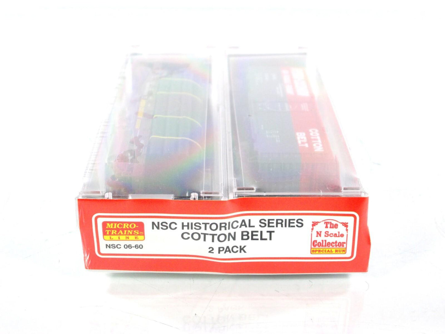 N Scale **COTTON BELT** Box & Flat Car w/ Pipe Load Set - Micro Trains NSC 06-60