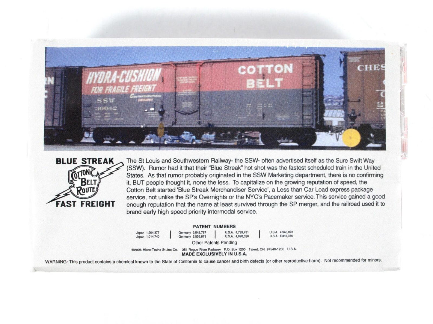 N Scale **COTTON BELT** Box & Flat Car w/ Pipe Load Set - Micro Trains NSC 06-60