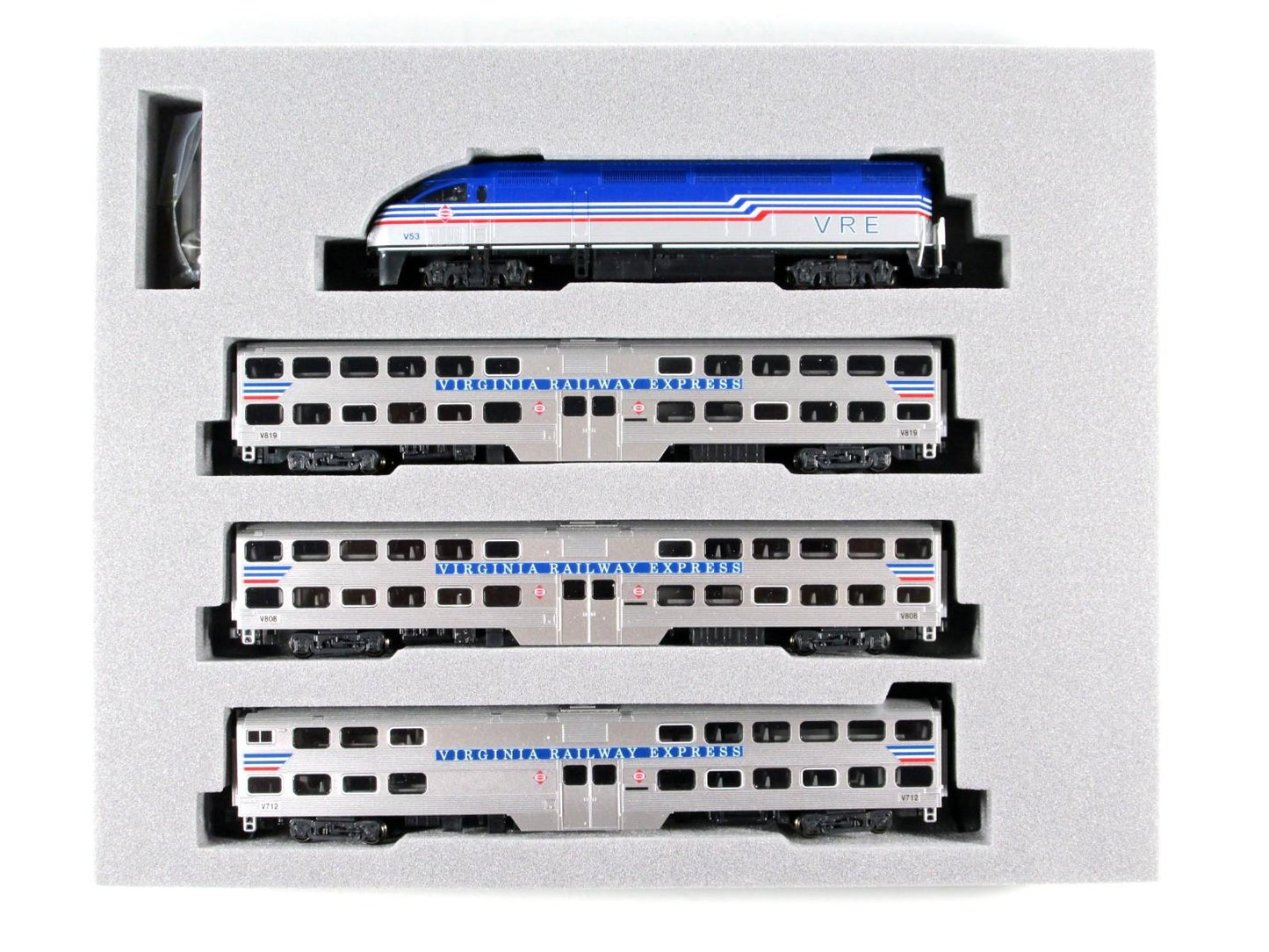 N Scale ***VIRGINIA RAILWAY EXPRESS*** Commuter Train - Kato 106-8705, DCC Ready
