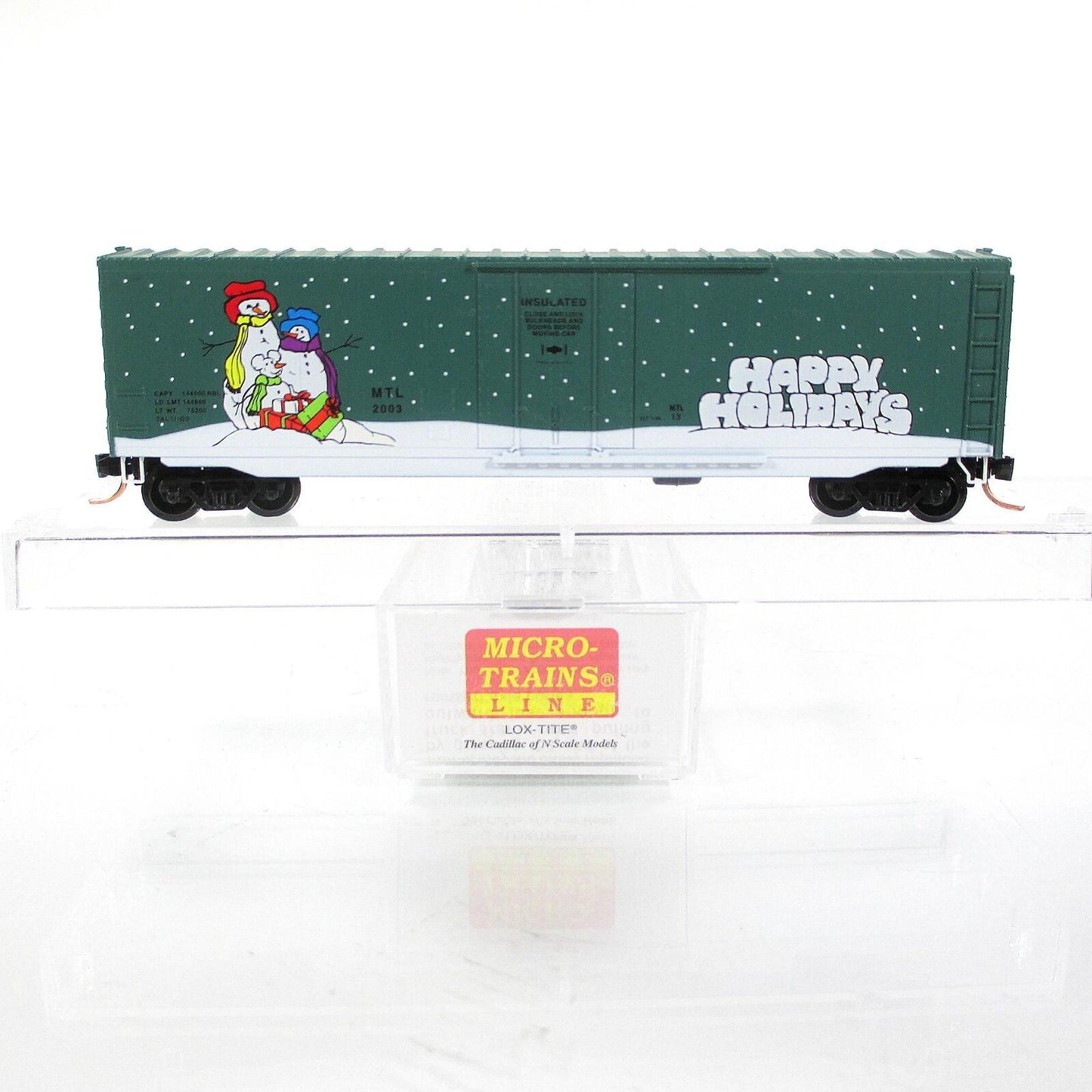 N Scale ***HAPPY HOLIDAYS - CHRISTMAS 2003** 50' Box Car --- Micro Trains 38360