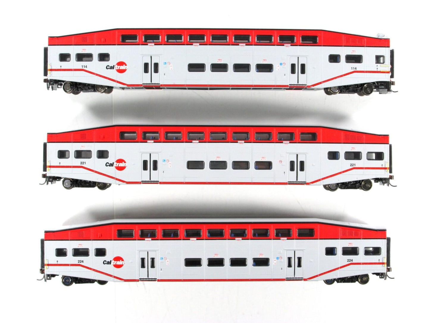 HO Scale ***CALTRAIN*** Bombardier Passenger Set #114, 221, 224 --- Athearn 2588