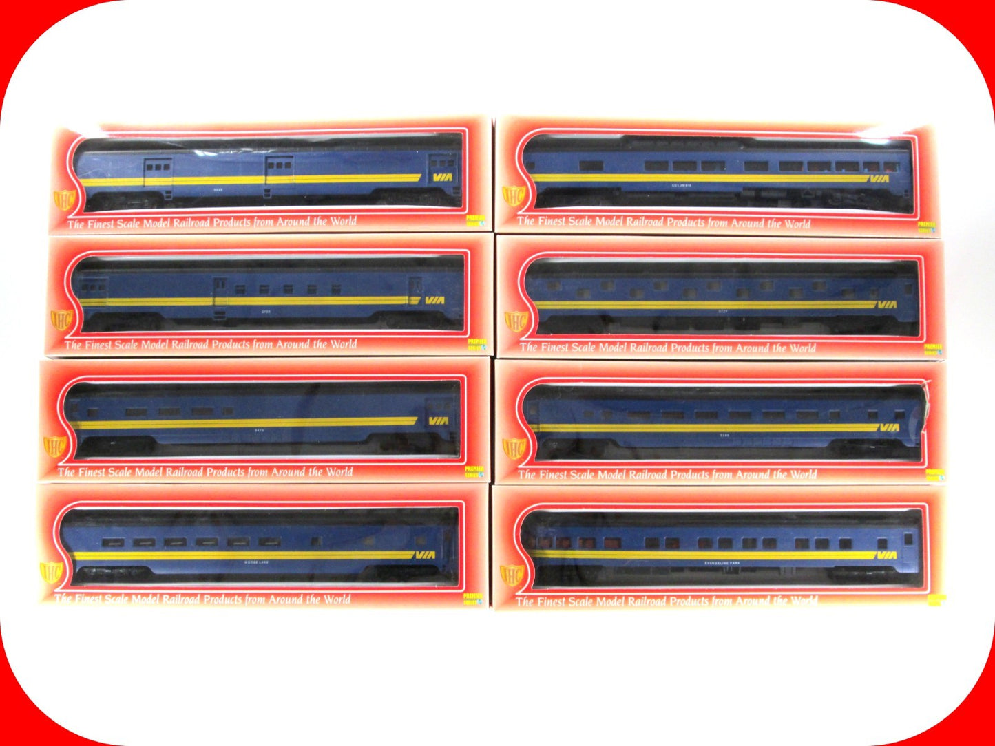 HO Scale ***VIA RAIL*** Passenger 8-Set - IHC 48288, Knuckle Couplers, Interiors