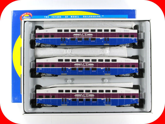 HO Scale ***ACE*** Bombardier Passenger Set #3306, 3208, 3215 ---- Athearn 25904