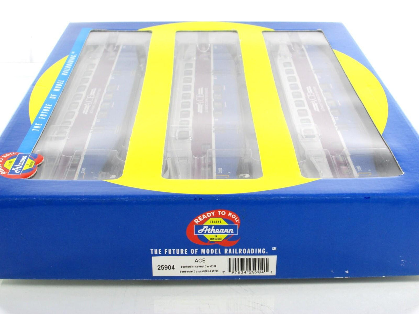 HO Scale ***ACE*** Bombardier Passenger Set #3306, 3208, 3215 ---- Athearn 25904