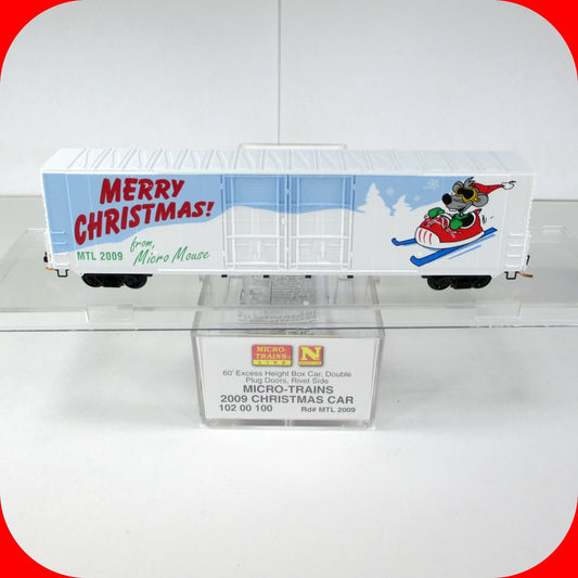 N Scale **MERRY CHRISTMAS** Mouse HiCube 60' Box Car 2009, Micro Trains 10200100