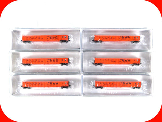 N Scale *DENVER RIO GRANDE WESTERN* 52' Gondola 6-Pack #2 - TrainWorx FVM 25201