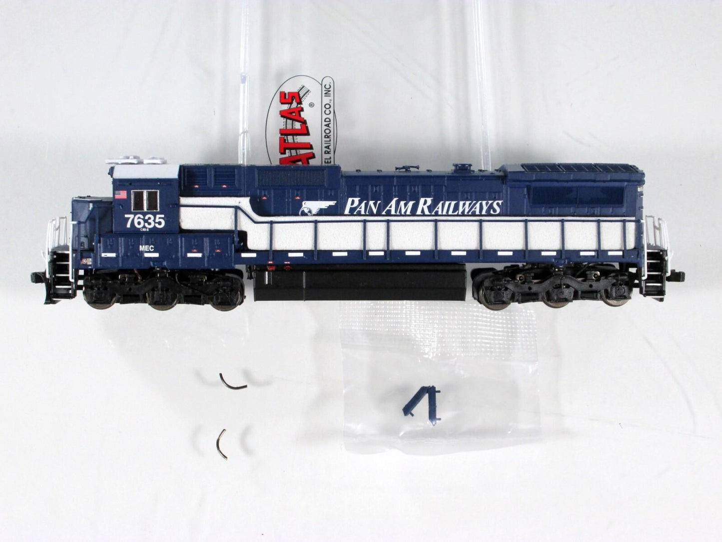 N Scale ***PAN AM*** DASH 8-40C Locomotive, MEC #7635 - Atlas 40004192, with DCC