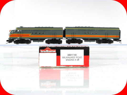 N Scale ***MILWAUKEE ROAD*** FT A/B Set #38 ---- Intermountain 69017-02 with DCC
