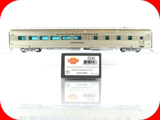 HO Scale ***CB&Q CA ZEPHYR** SILVER DINER Dining Car 194 - Broadway 506, Lighted
