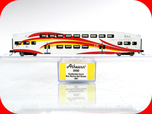 N Scale ***NEW MEXICO RAIL RUNNER*** Bombardier Coach Car #1001 -- Athearn 28592