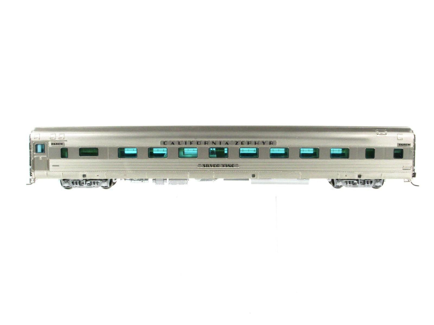 HO Scale ***DRGW CA ZEPHYR*** SILVER PINE Coach #1121 --- Broadway 1557, Lighted