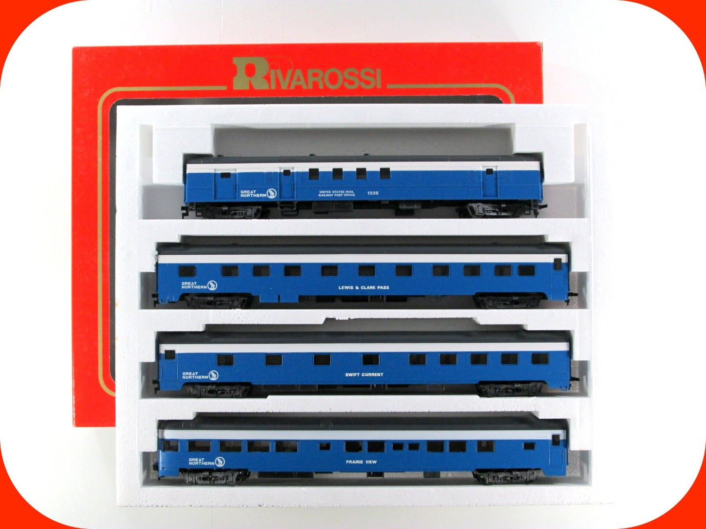 HO Scale **GREAT NORTHERN** BIG SKY BLUE 1930s Passenger Set B -- Rivarossi 6979