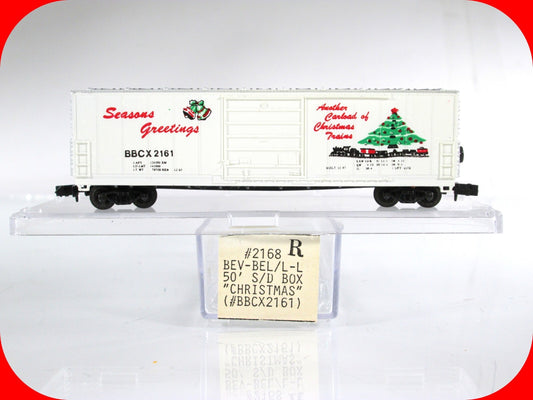 N Scale ***CHRISTMAS SEASON'S GREETINGS*** 50' Box Car, BBCX 2161 - Bev-Bel 2168