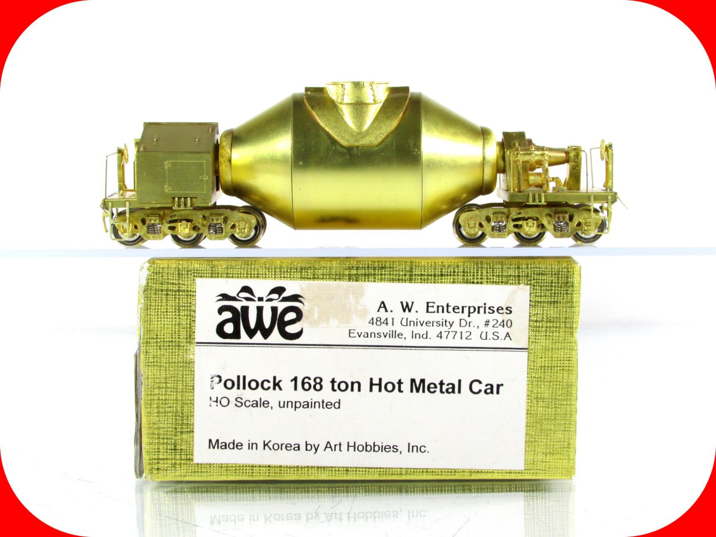 HO Scale BRASS ***POLLOCK 168 Ton HOT METAL CAR***  by AWE - Art Hobbies (Korea)