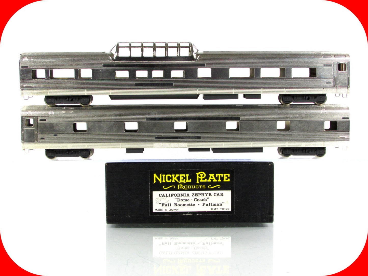 HO Scale BRASS *CALIFORNIA ZEPHYR* Dome & Roomette, CB&Q,WP,D&RGW - Nickel Plate