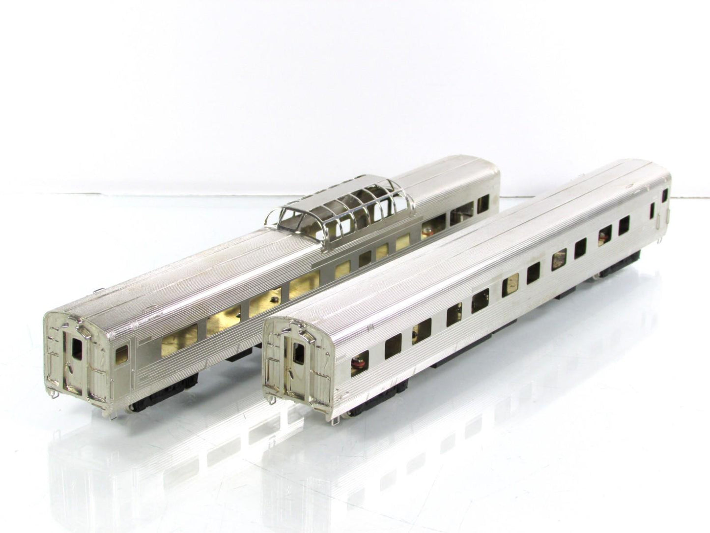 HO Scale BRASS *CALIFORNIA ZEPHYR* Dome & Roomette, CB&Q,WP,D&RGW - Nickel Plate