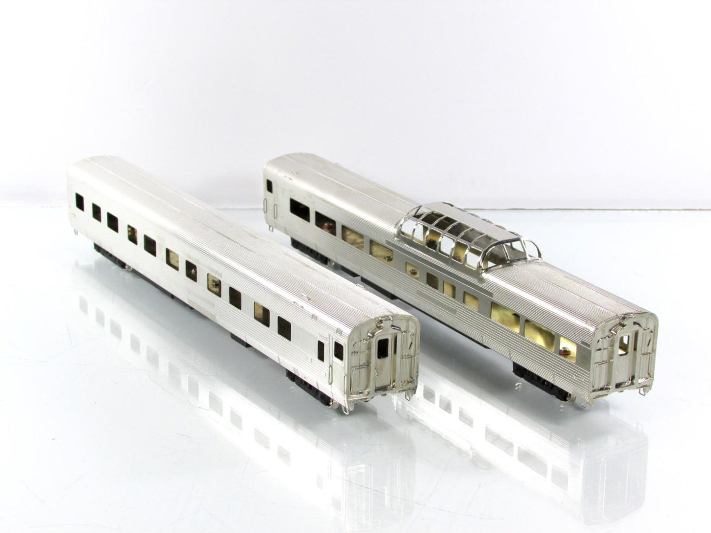 HO Scale BRASS *CALIFORNIA ZEPHYR* Dome & Roomette, CB&Q,WP,D&RGW - Nickel Plate