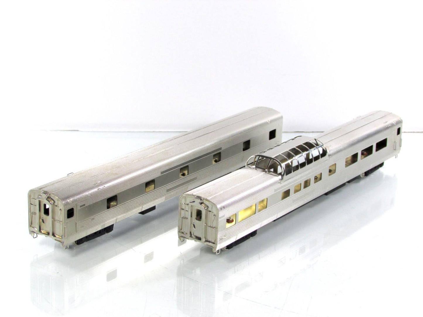 HO Scale BRASS *CALIFORNIA ZEPHYR* Dome & Roomette, CB&Q,WP,D&RGW - Nickel Plate
