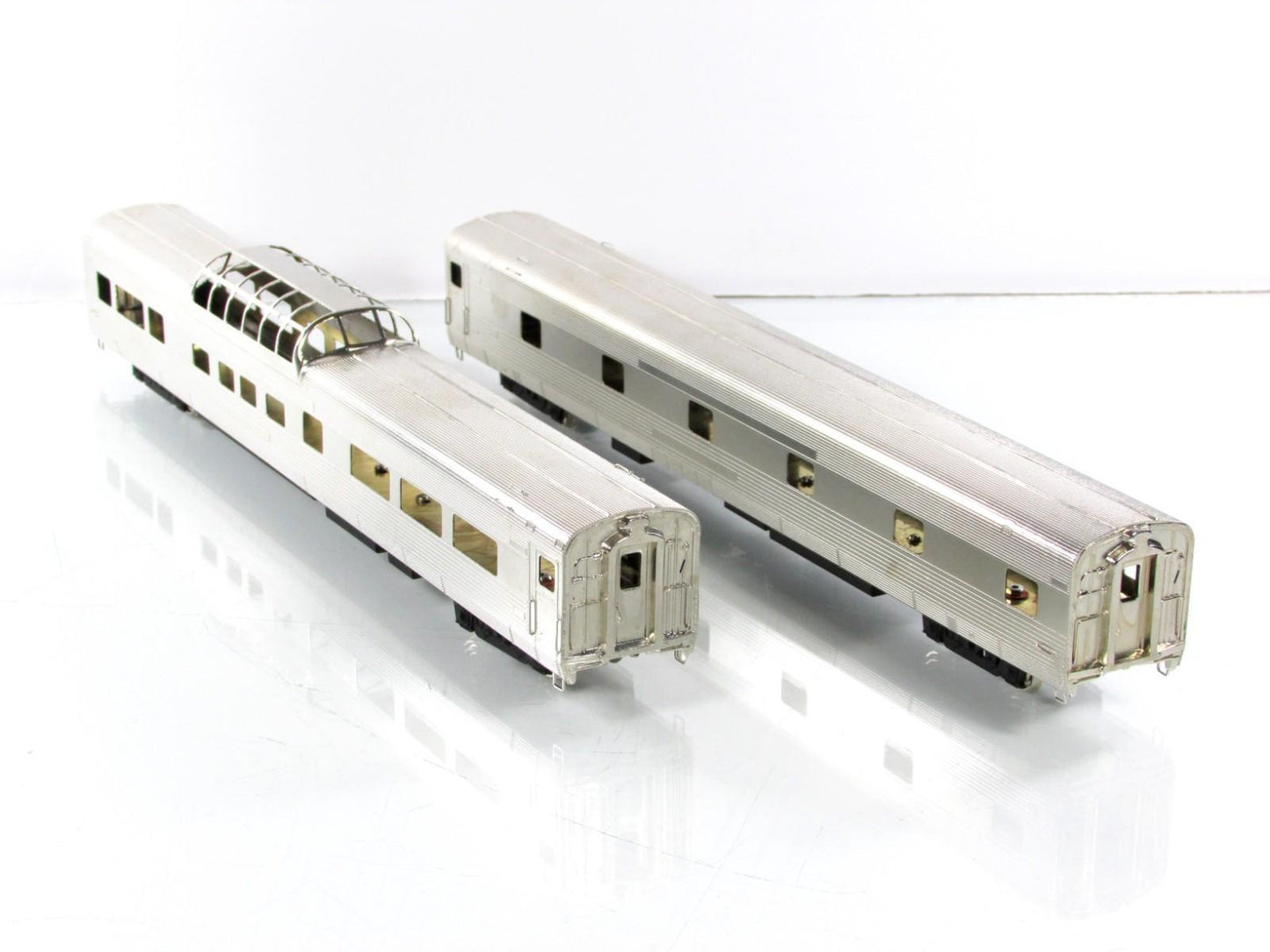 HO Scale BRASS *CALIFORNIA ZEPHYR* Dome & Roomette, CB&Q,WP,D&RGW - Nickel Plate