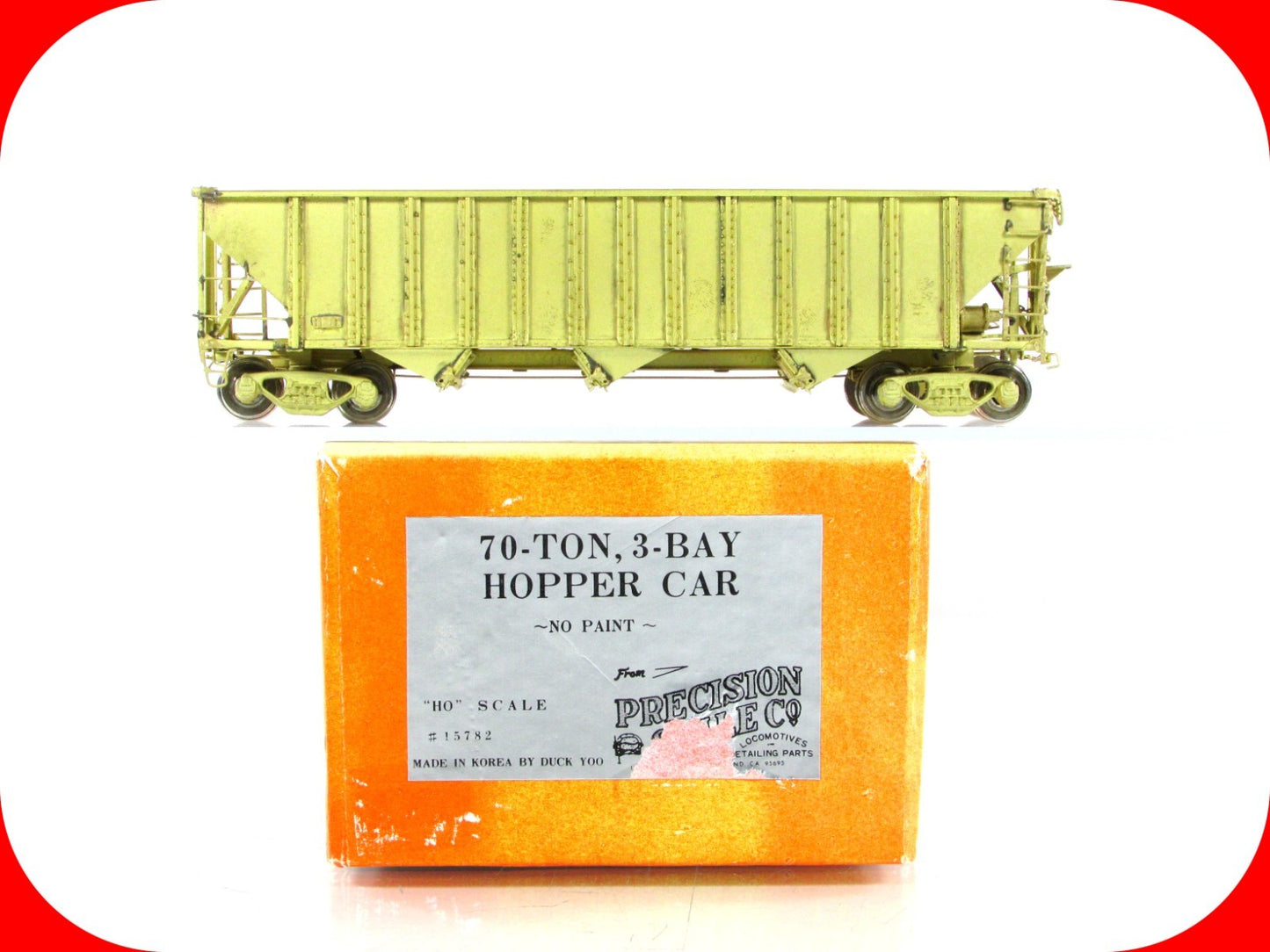 HO Scale BRASS ***70-Ton 3-Bay Open Hopper*** --- Precision & Iron Horse - 15782