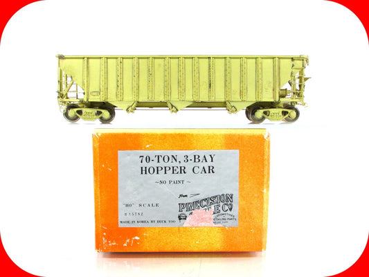 HO Scale BRASS ***70-Ton 3-Bay Open Hopper*** --- Precision & Iron Horse - 15782