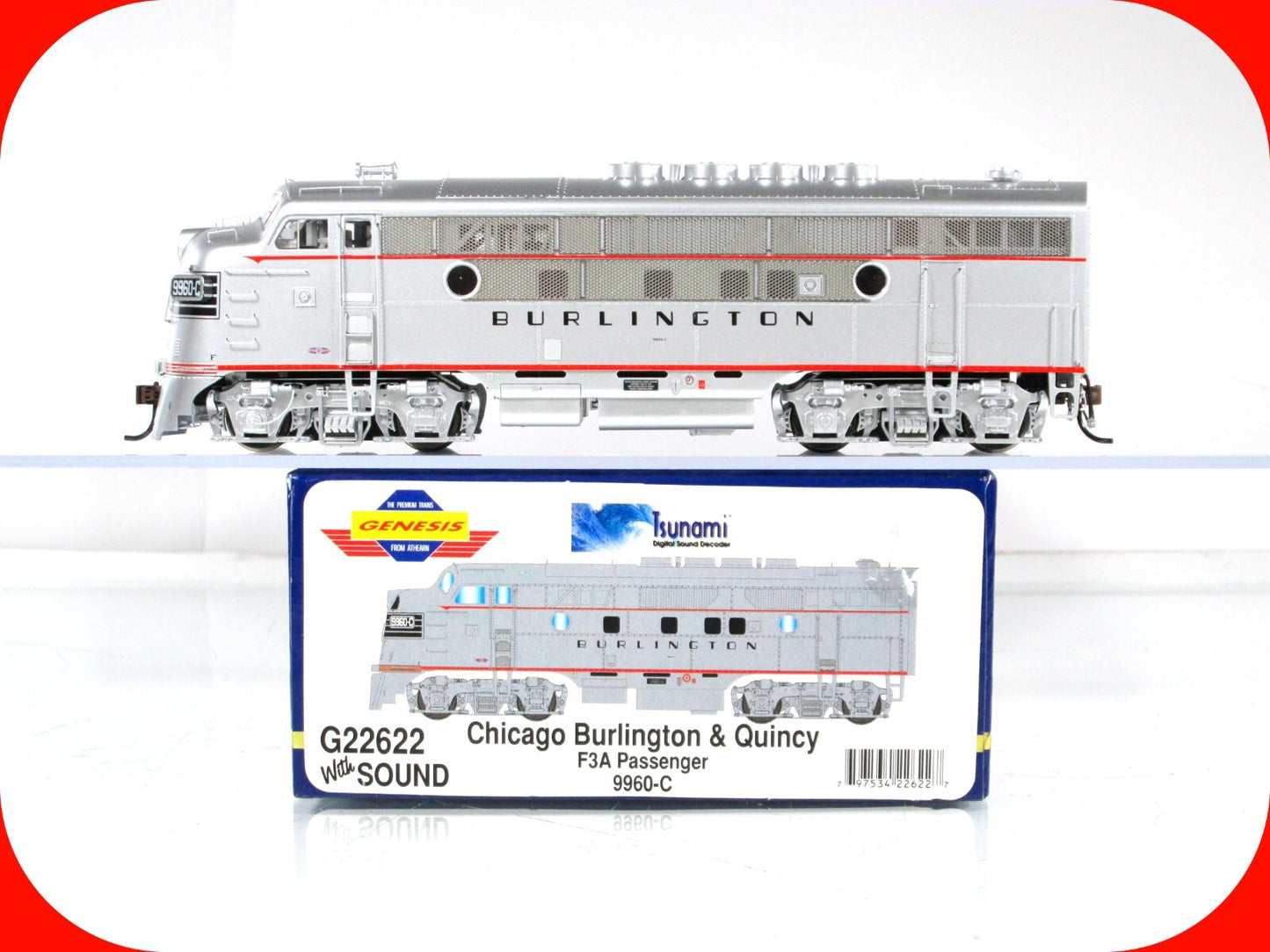 HO Scale ***CB&Q*** F3A Locomotive #9960-C - Athearn G22622 w/ DCC Tsunami Sound
