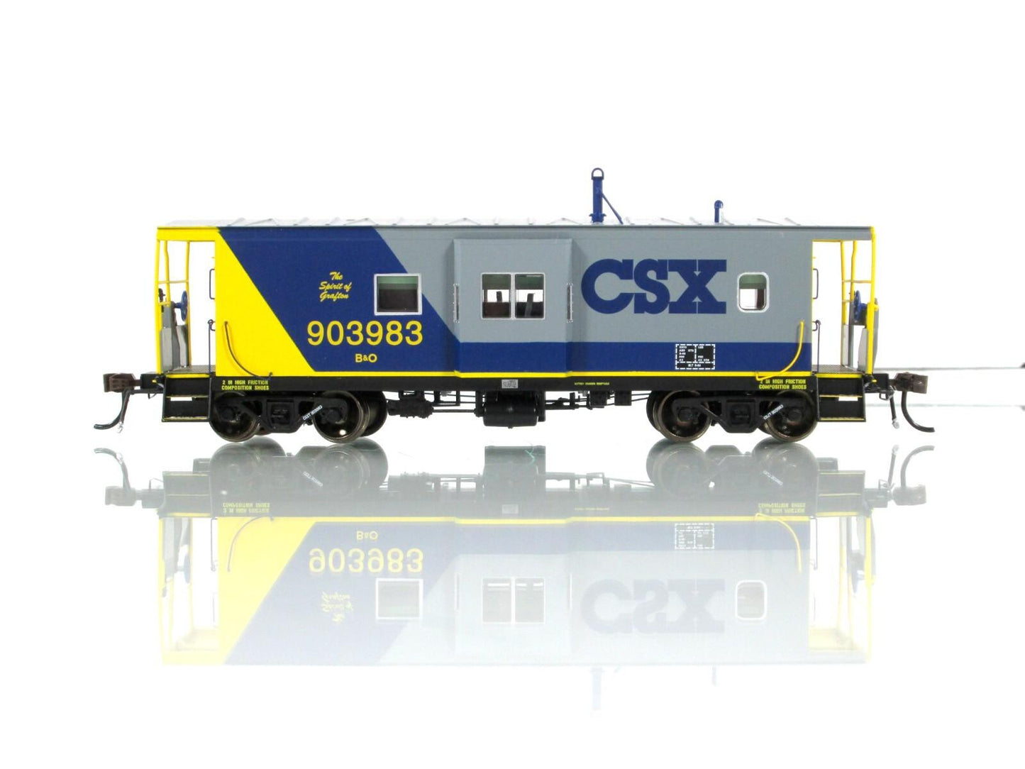 HO Scale **CSX Spirit Of Grafton** Bay Window Caboose #903983 - Athearn, DCC LED